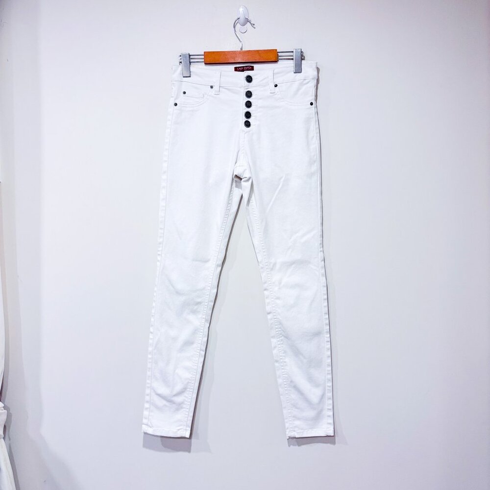 LADY DUTCH White Skinny Jeans | High-Rise‎ Stretch Denim | Size 25 *